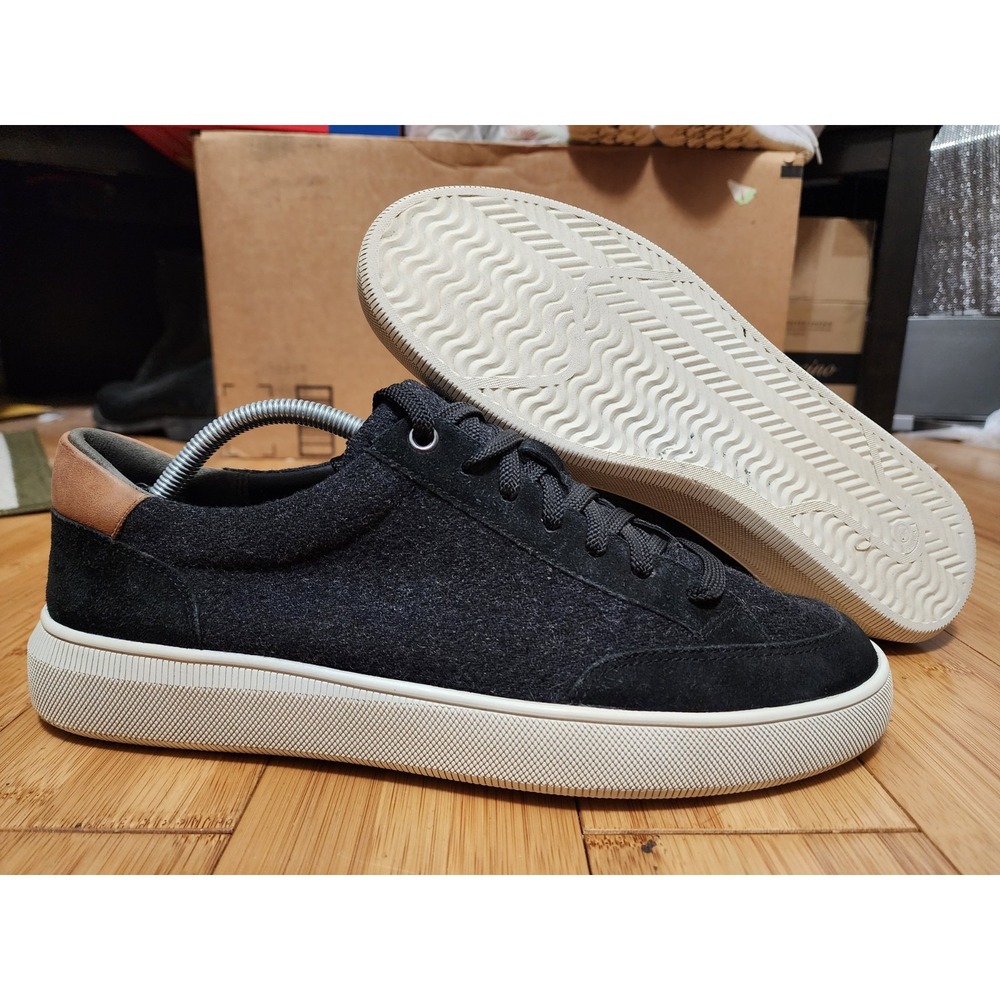 Vince Dawson Suede Wool Low Top Sneakers Shoes Charcoal Black Men's 10 US (44)